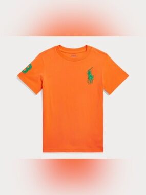 🌸POLO RALPH LAUREN Kids Boys Big Pony Jersey Short Sleeve Cotton T-Shirt US 7
